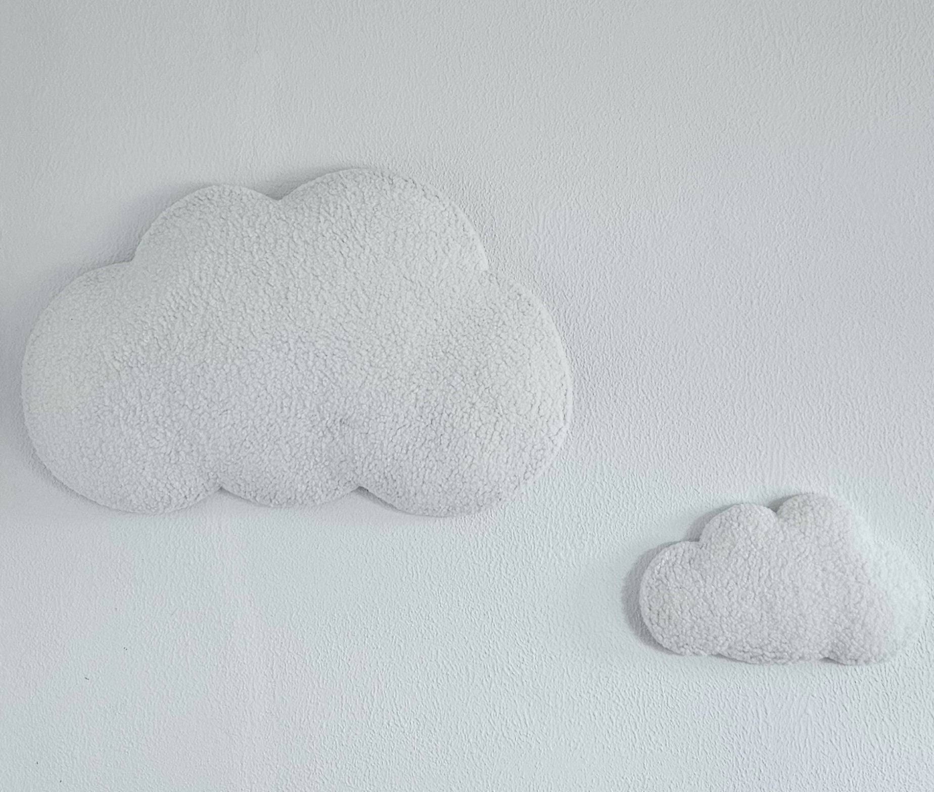 Set Baby room wall decoration cloud boucle, children's room decoration, baby shower gift, baby clouds off-white