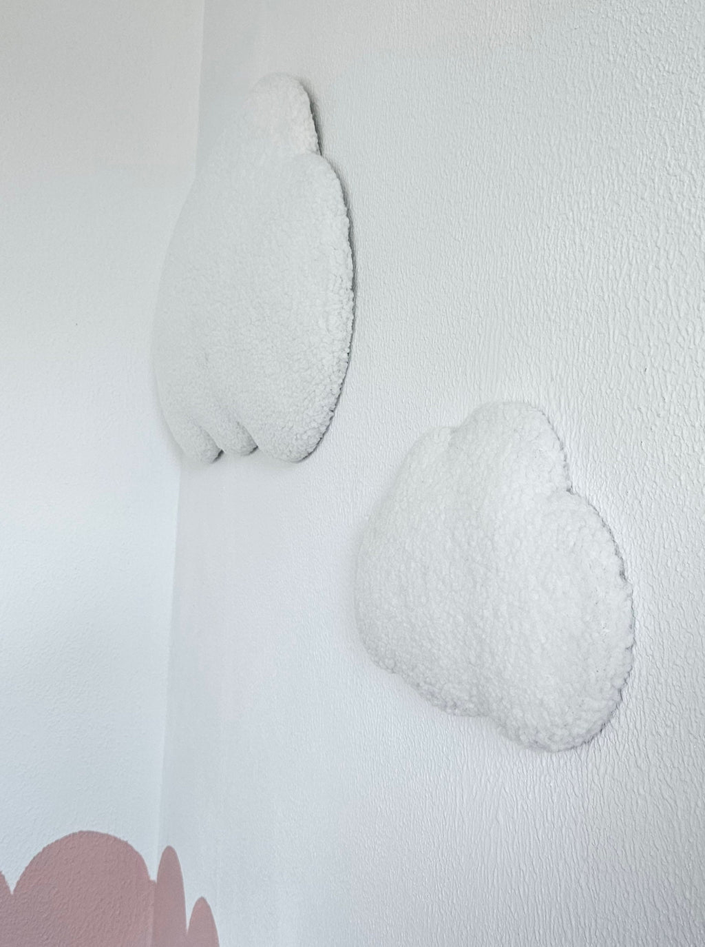 Set Baby room wall decoration cloud boucle, children's room decoration, baby shower gift, baby clouds off-white