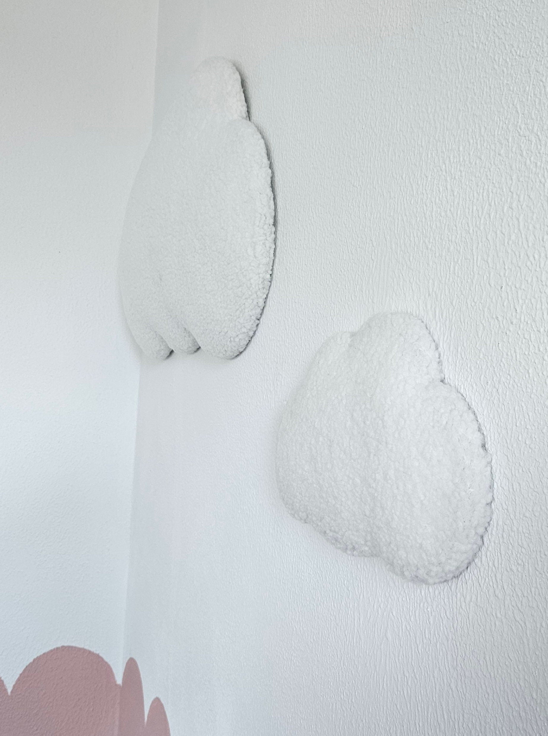Set Baby room wall decoration cloud boucle, children's room decoration, baby shower gift, baby clouds off-white