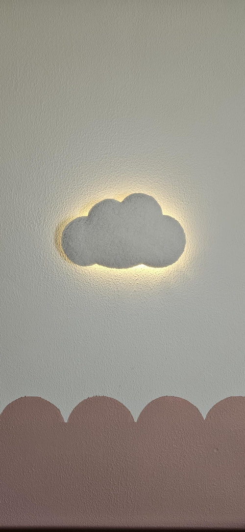 Battery Operated medium Cloud Wall Lamp - Nursery Night Light - Baby Room Decor