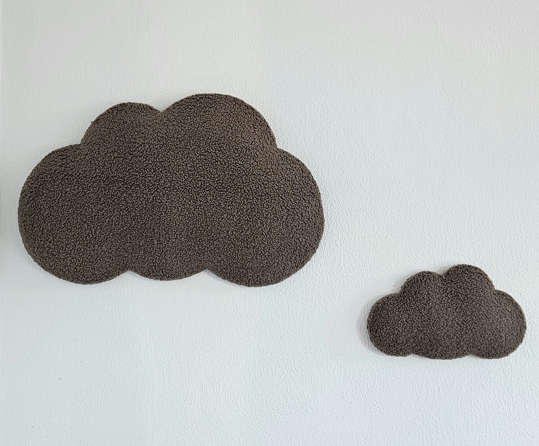 Set Baby room wall decoration cloud boucle, children's room decoration, baby shower gift, baby clouds taupe