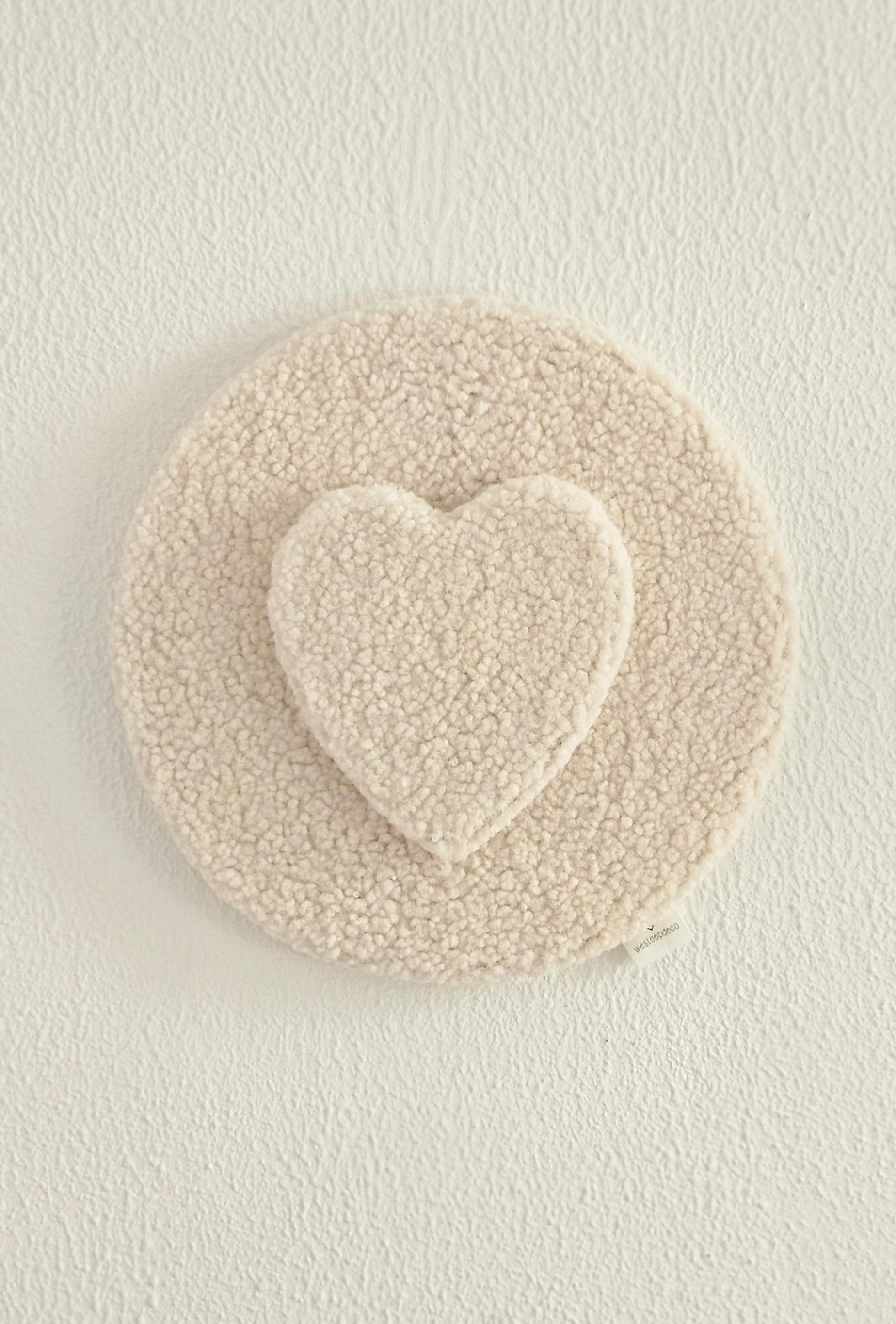 Heart wall decoration champagne multiple colors available baby room, boucle wall decoration, children's room, baby room