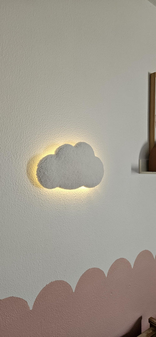 Battery Operated medium Cloud Wall Lamp - Nursery Night Light - Baby Room Decor