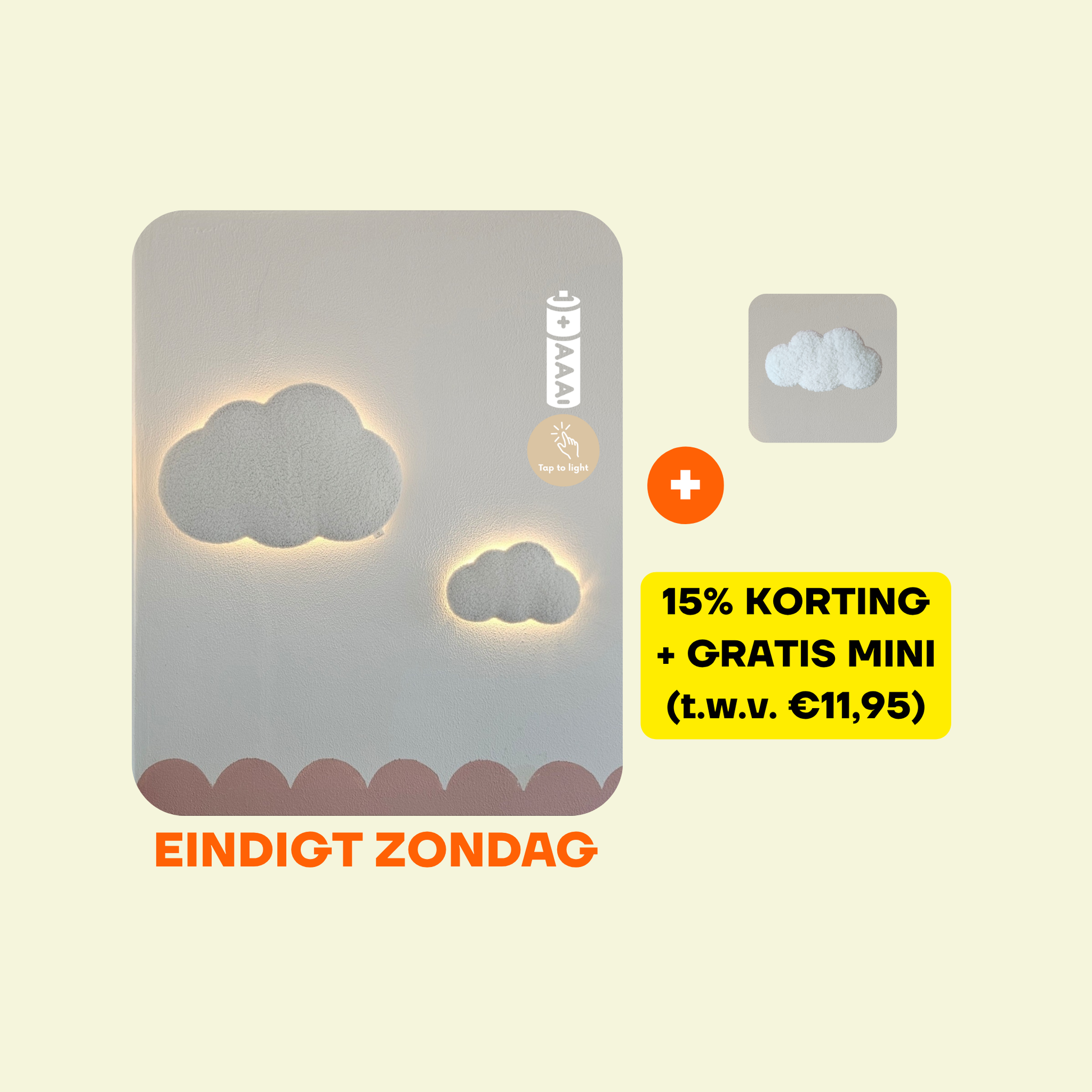 Set van 2 Wolkenlampen + GRATIS Mini (15% korting)