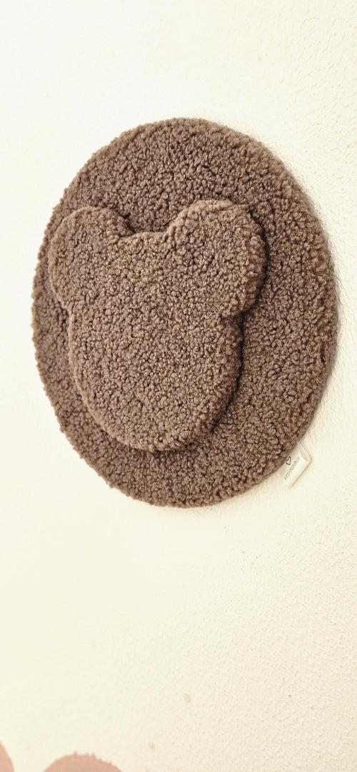 Bear wall decoration taupe multiple colors available baby room, boucle wall decoration, children's room, baby room