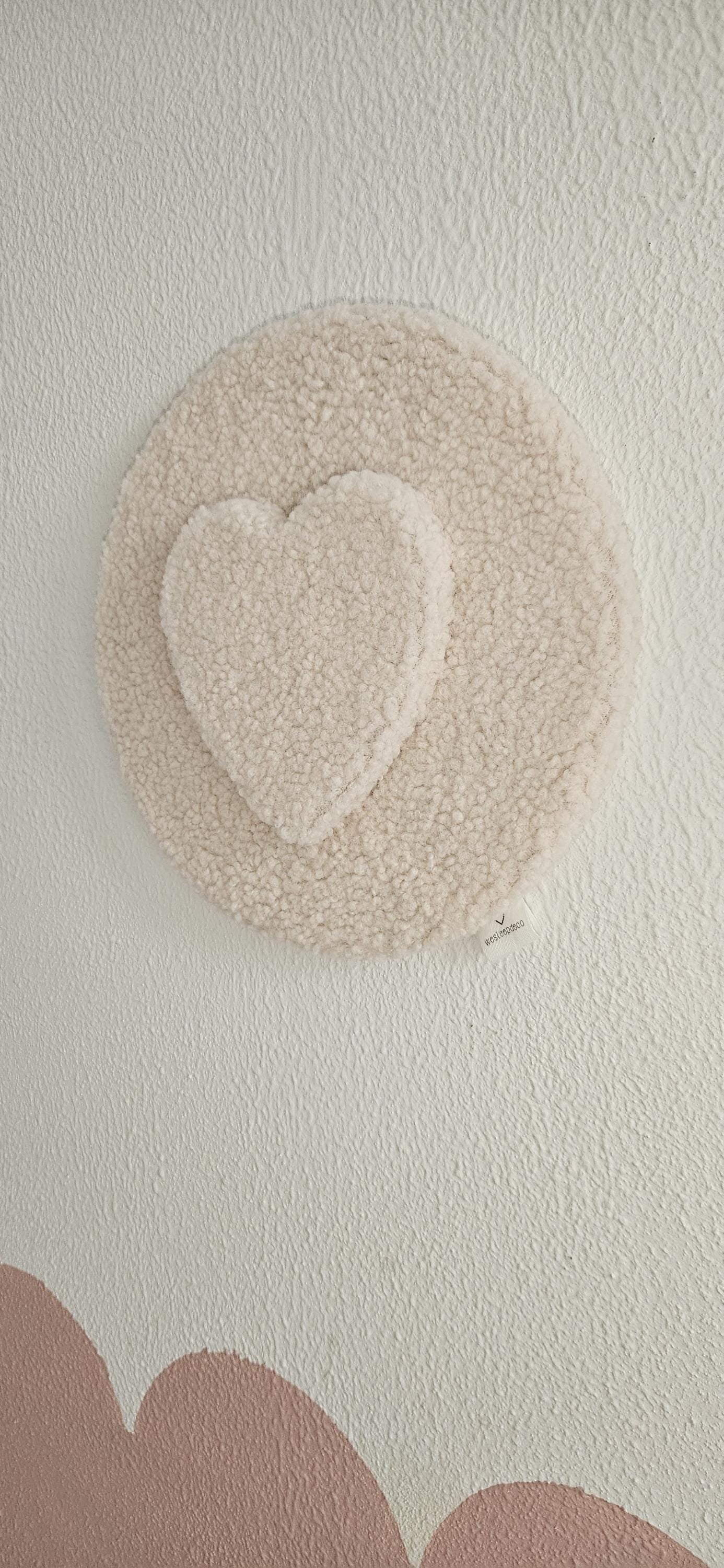 Heart wall decoration champagne multiple colors available baby room, boucle wall decoration, children's room, baby room