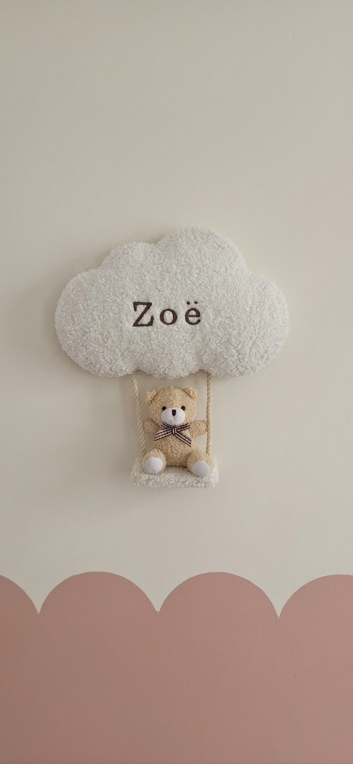 Gepersonaliseerde Teddy Wolk met Naam & Beertje op Schommel – Zonder Verlichting