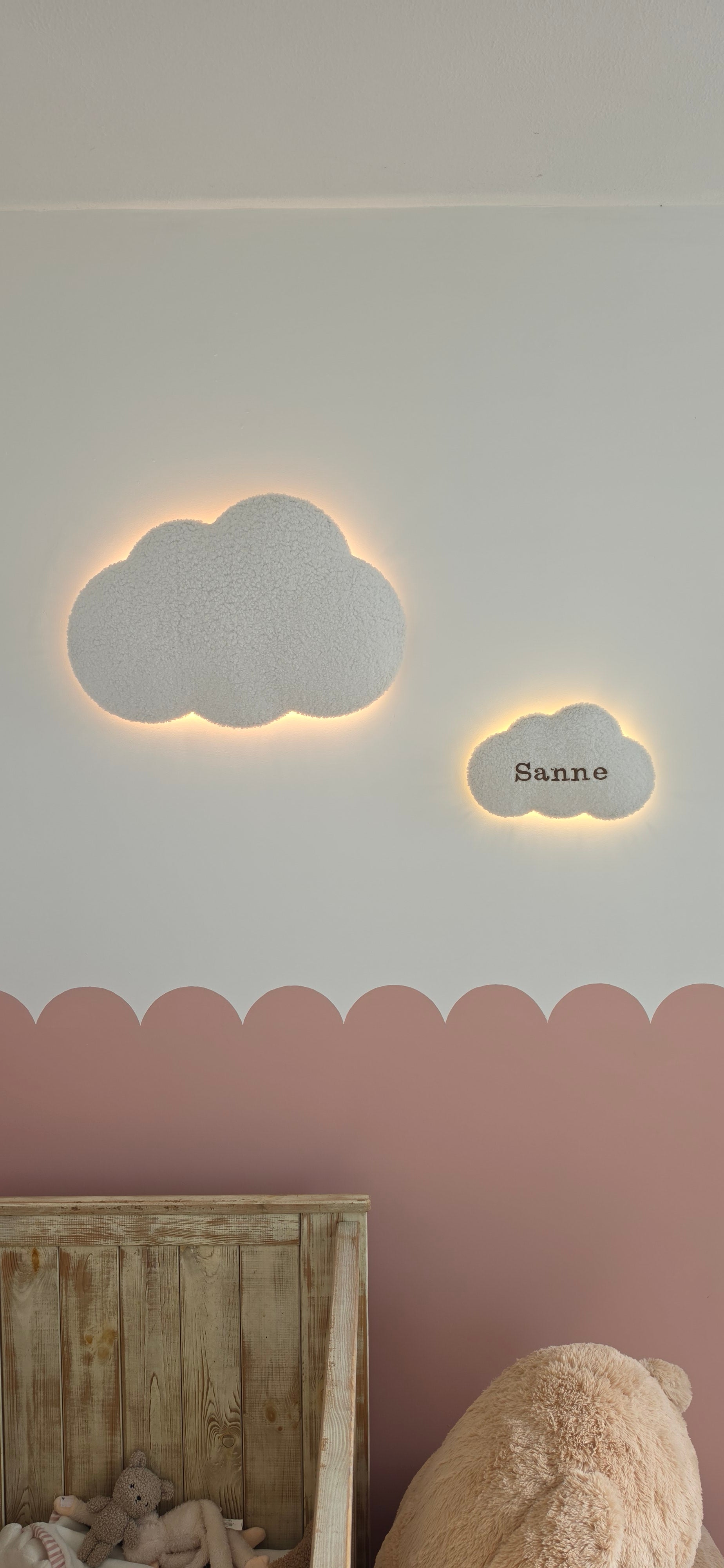 Gepersonaliseerde Wolkenlamp Set – Grote Wolk + Medium Wolk met Naam