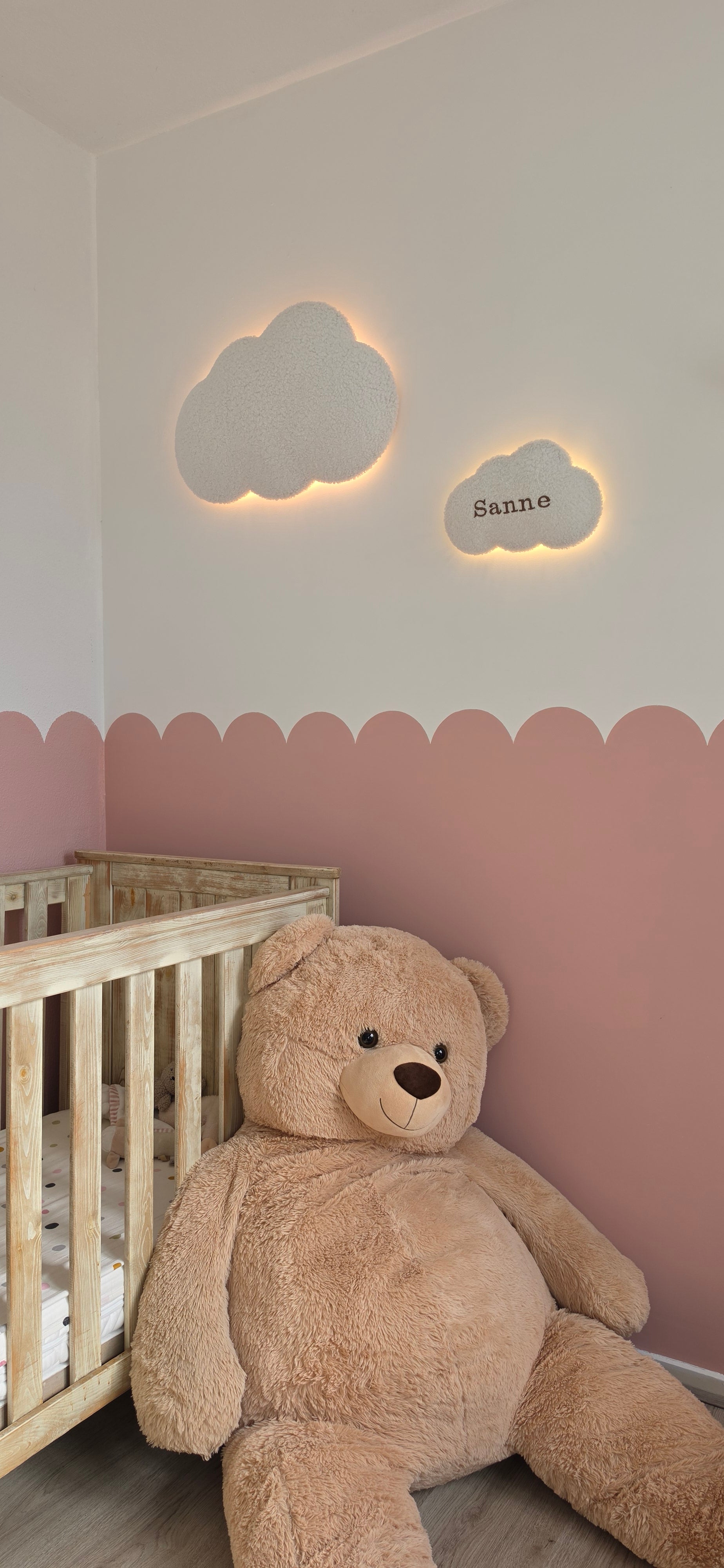 Gepersonaliseerde Wolkenlamp Set – Grote Wolk + Medium Wolk met Naam