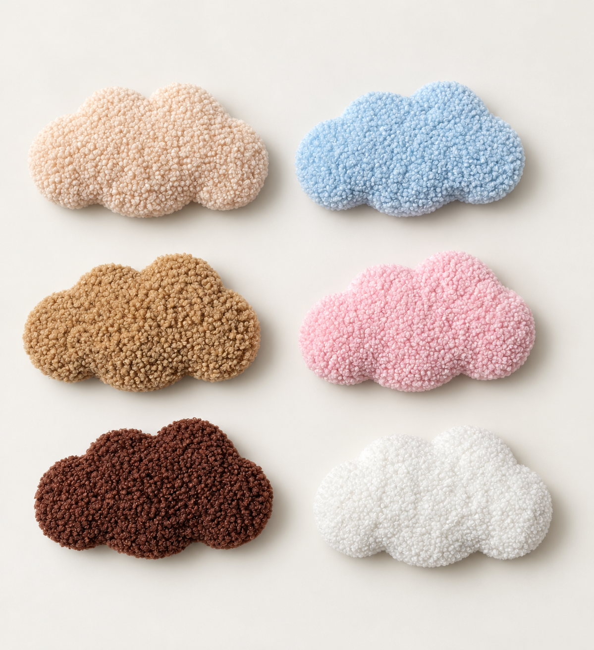 Mini Wolk Kinderkamer Decoratie – Teddy Wandaccessoire 21×12 cm – Babykamer Accessoire Gebroken Wit