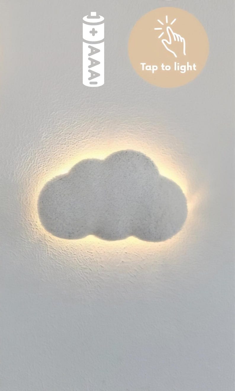 Medium Wolkenlamp – Handgemaakt LED Nachtlampje voor Babykamer