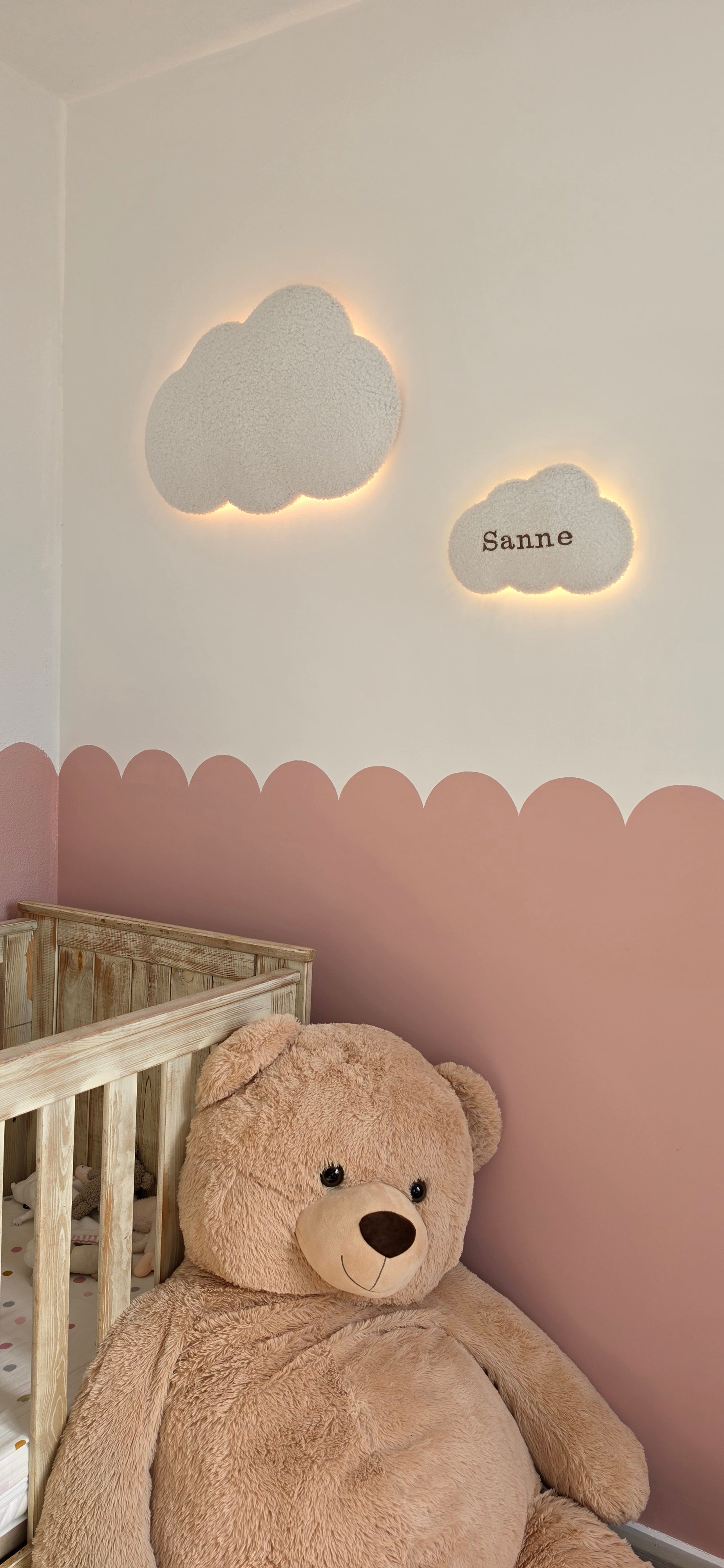 Gepersonaliseerde Wolkenlamp Set – Grote Wolk + Medium Wolk met Naam